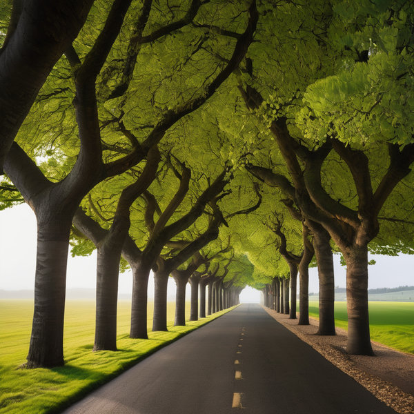 一排樹組合成一個嘴唇的形狀