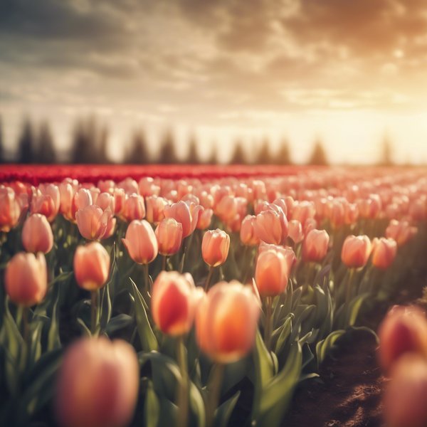 심플한 튤립 꽃밭