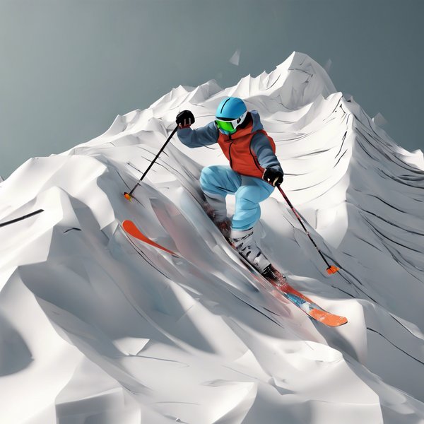Style dessin ski en 3D en torsion