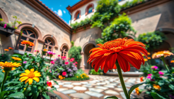 ファンタジー 花 中庭 地面 ガーデン