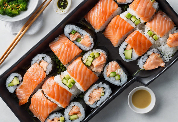 salmon sushi bake