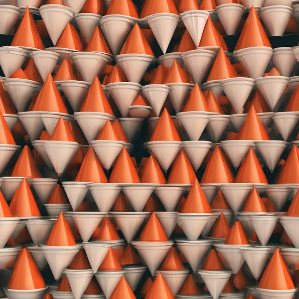 kegel als pyramide aufgestellt