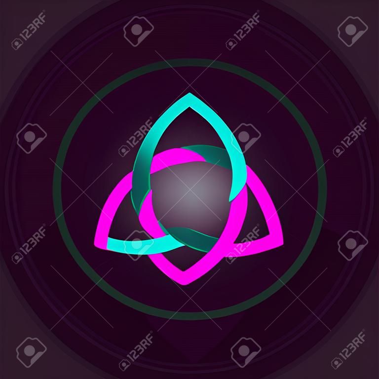 Triquetra en círculo, símbolo de vector sacro trébol