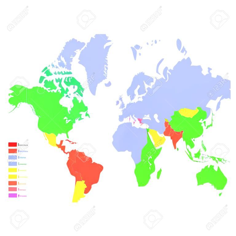 mapa świata ze strefą klimatyczną