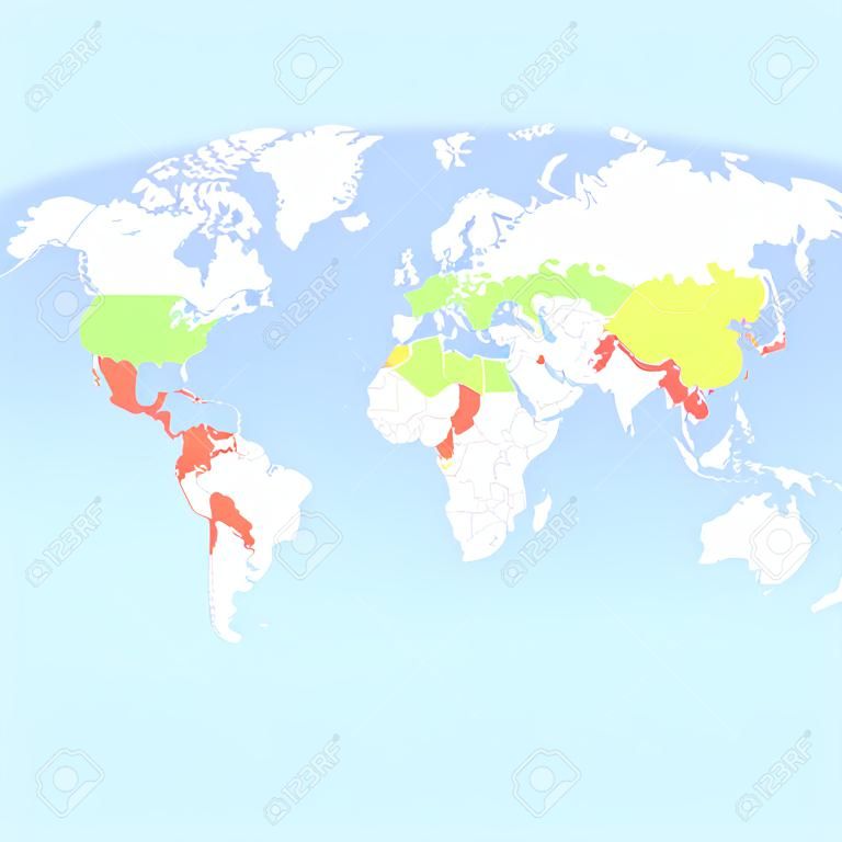 mapa del mundo con zona climática