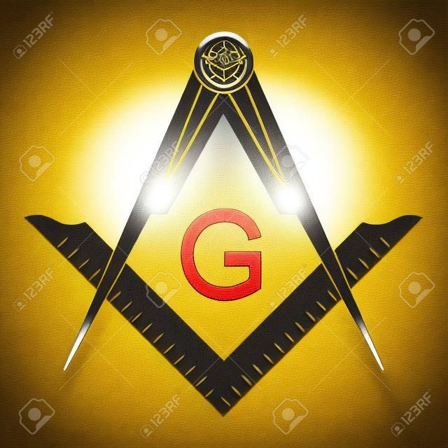 icon with Masonic Square and Compasses