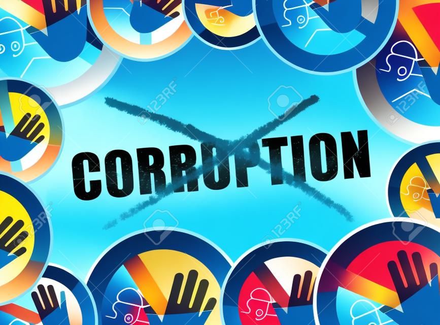illustration of no corruption abstract concept background