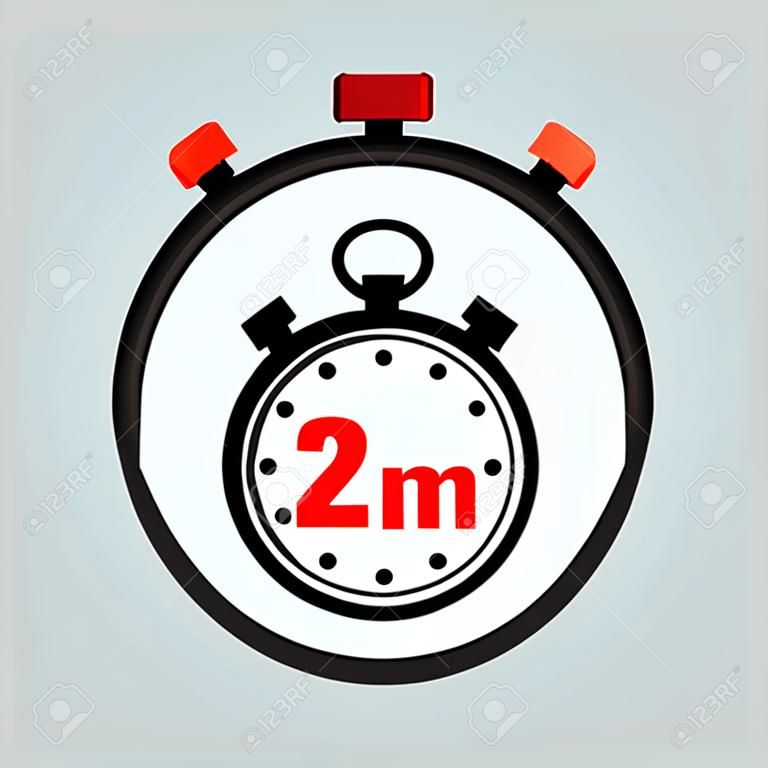 Afbeelding van twee minuten stopwatch geïsoleerd pictogram