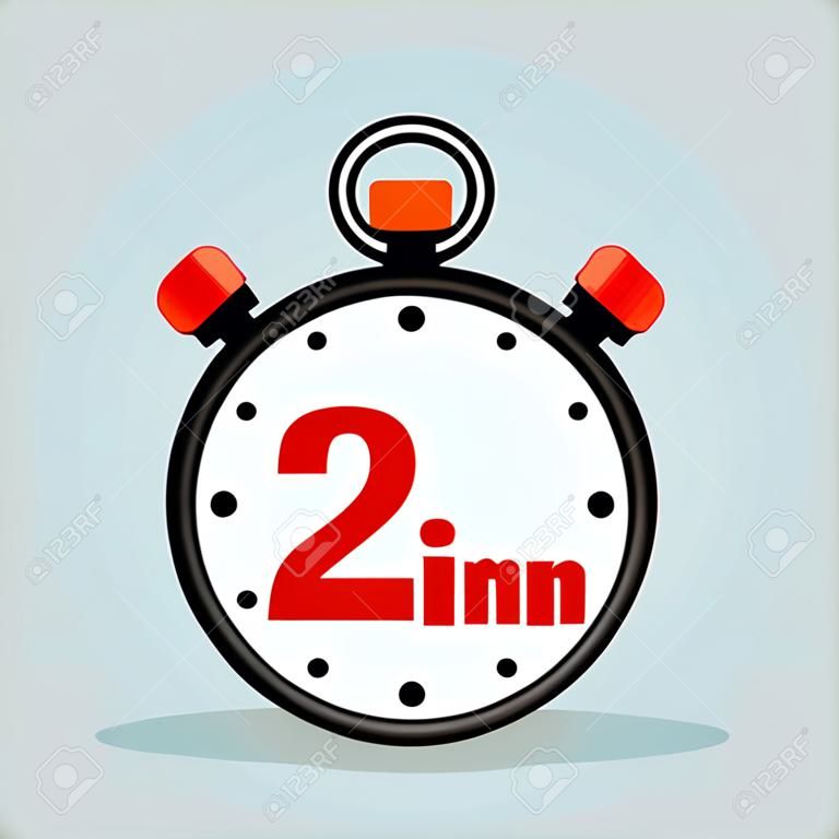 Illustration of two minutes stopwatch isolated icon