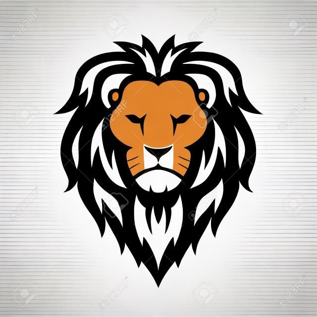 Projeto do ícone do leão do vetor no fundo branco