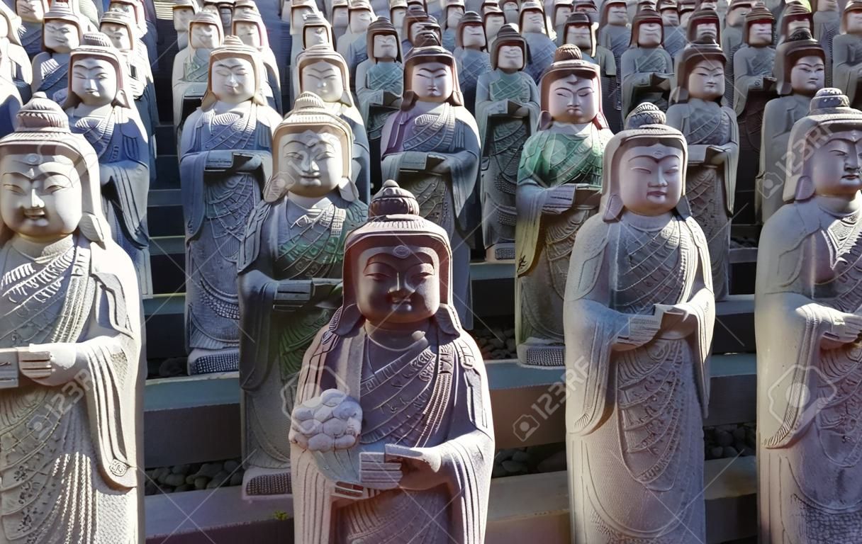 1000 arahan statues at  Gwaneumsa buddhist Temple at Jeju Island Korea