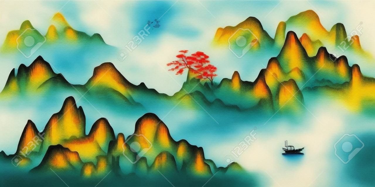 Peinture de paysage artistique de paysage chinois