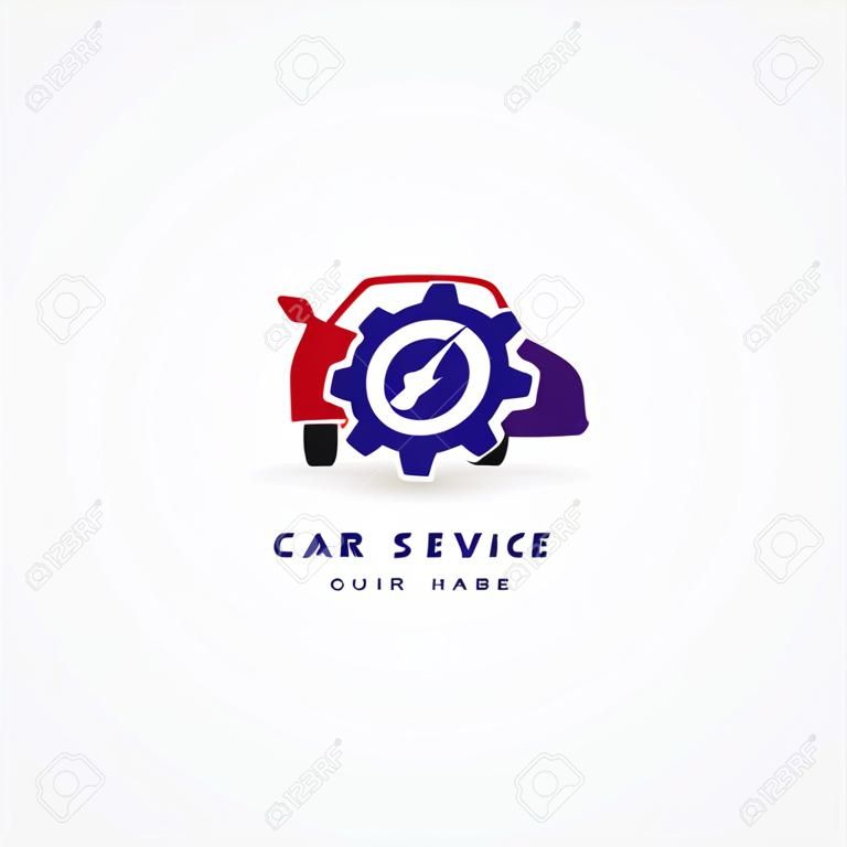 Modèle vectoriel de logo d'icône de service de voiture