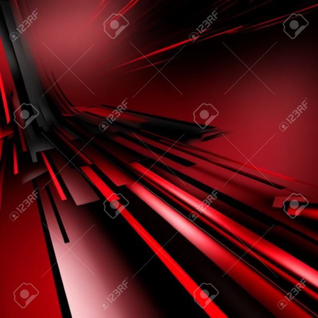 Abstrait vector perspective noir et rouge techno background