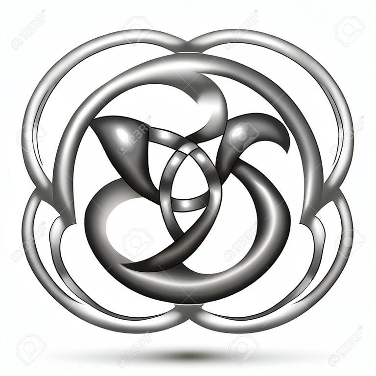 Pietra di vettore o simbolo metallico del triskel celtico