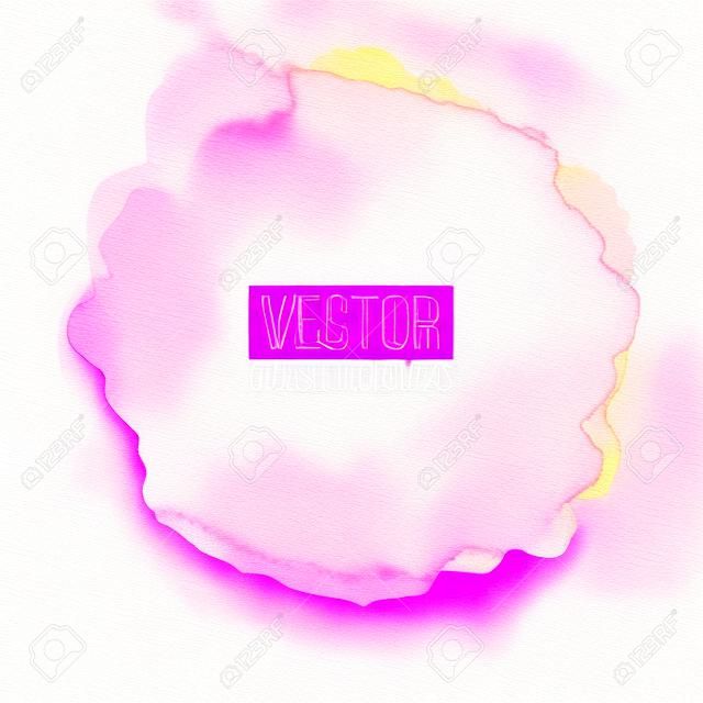 Pink watercolor painted vector stain isolated on white background