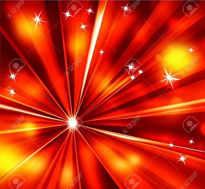 Red abstract background - sunburst, starburst - fête de Noël de modèle