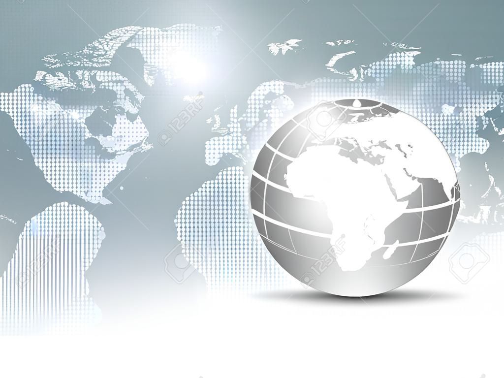 Wereldkaart achtergrond met globe - global finance business template