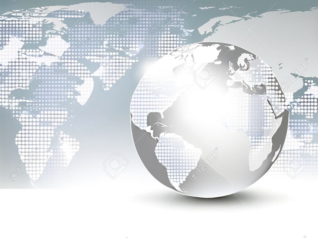 Карта мира фон с земным шаром - шаблон бизнес глобальные финансы