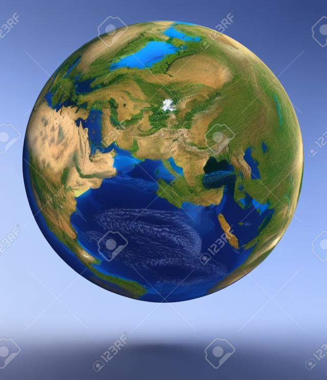 Pianeta Terra rendering 3D. Terra globo modello, mappe per gentile concessione della NASA