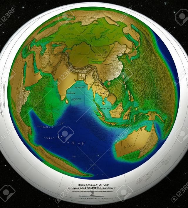 Asie et en Australie carte du monde. modèle de globe terrestre, des cartes de courtoisie de la NASA