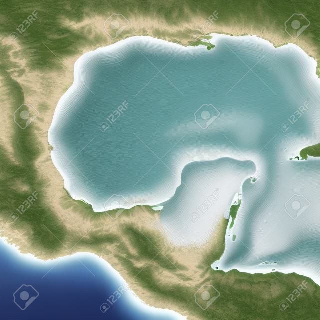 Mapa del golfo mexicano. Representación 3d
