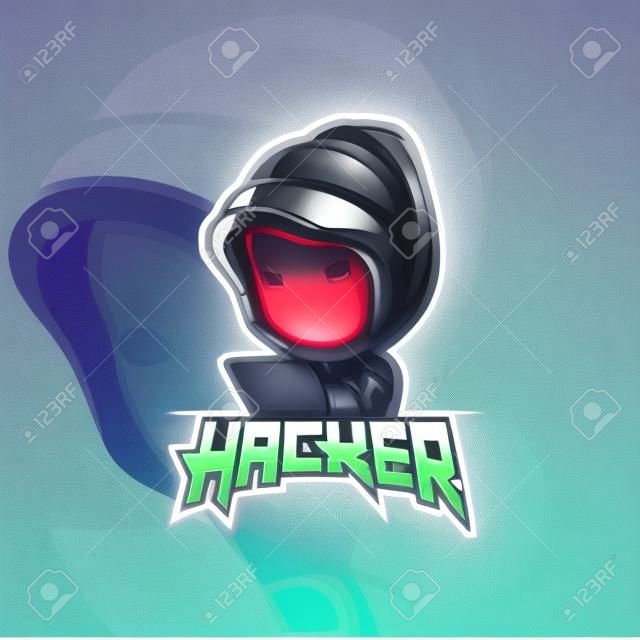Hacker mascot esport logo design of illustration