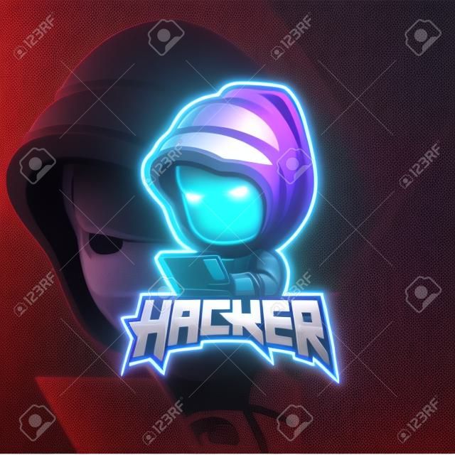 Hacker mascot esport logo design of illustration