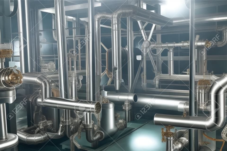 tuberías de agua industrial en la fábrica