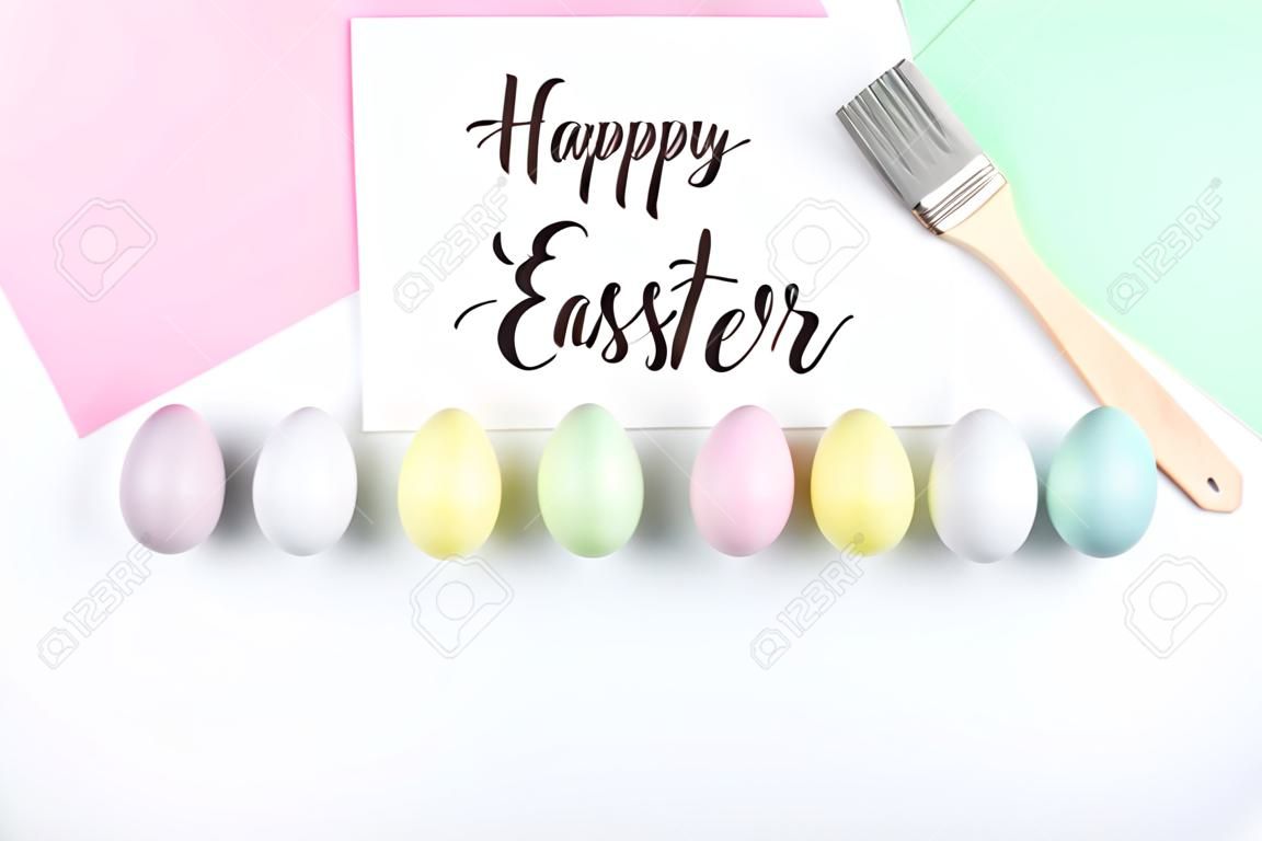 Easter concept on white background top view mockup
