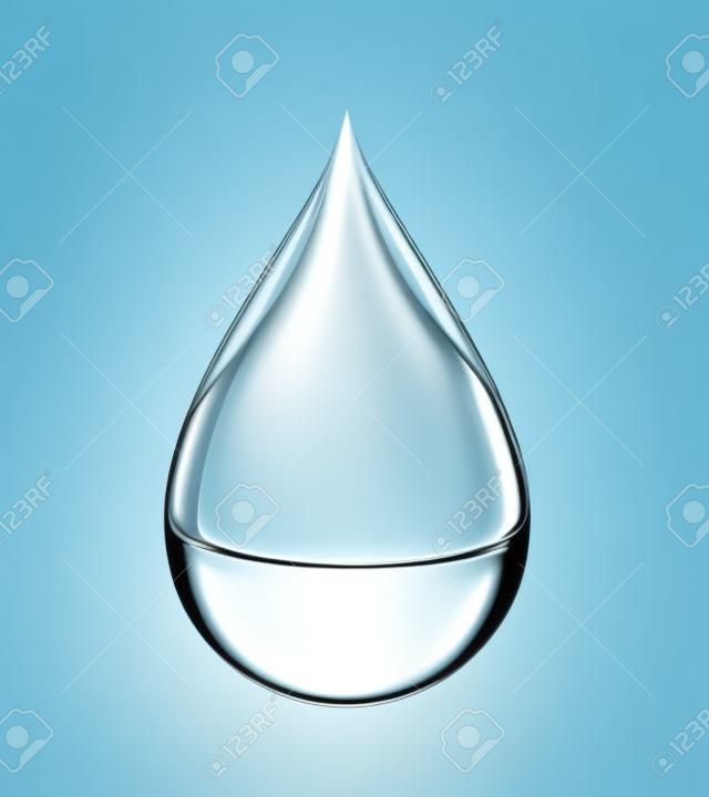 3D water drop on white 