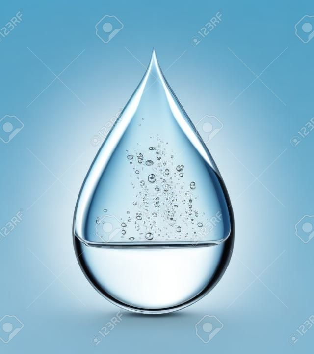 3D water drop on white 