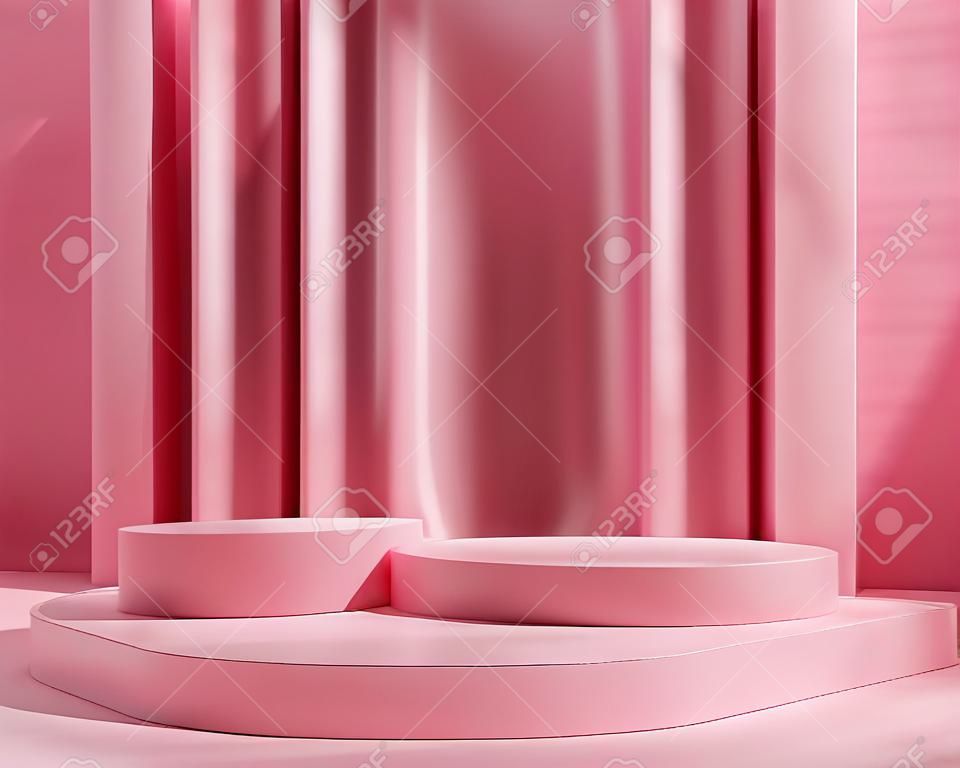 Valentine's day stage podium mock up product display showcase 3d render