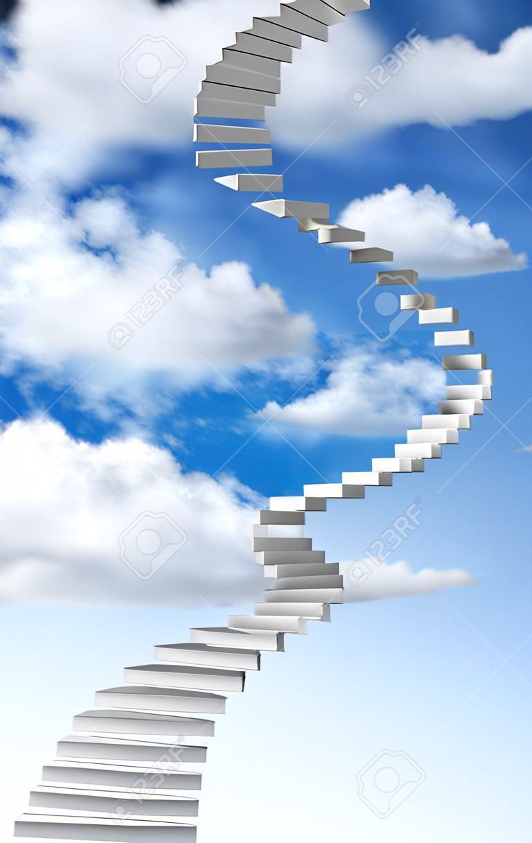 3D stairway al concetto di cielo