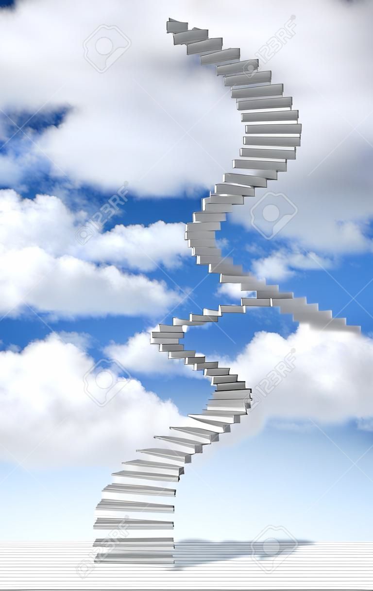3D stairway al concetto di cielo