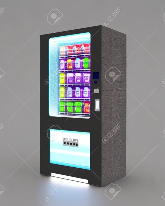 スナックと分離されたソーダの自動販売機。3 d レンダリング。