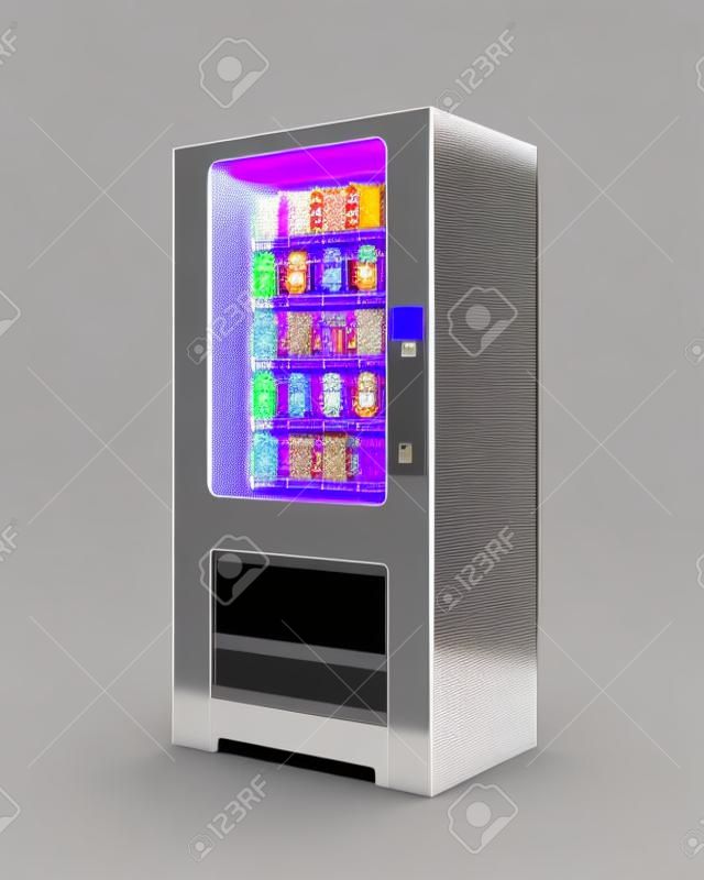 Vending machine for snacks and soda isolated. 3d rendering.