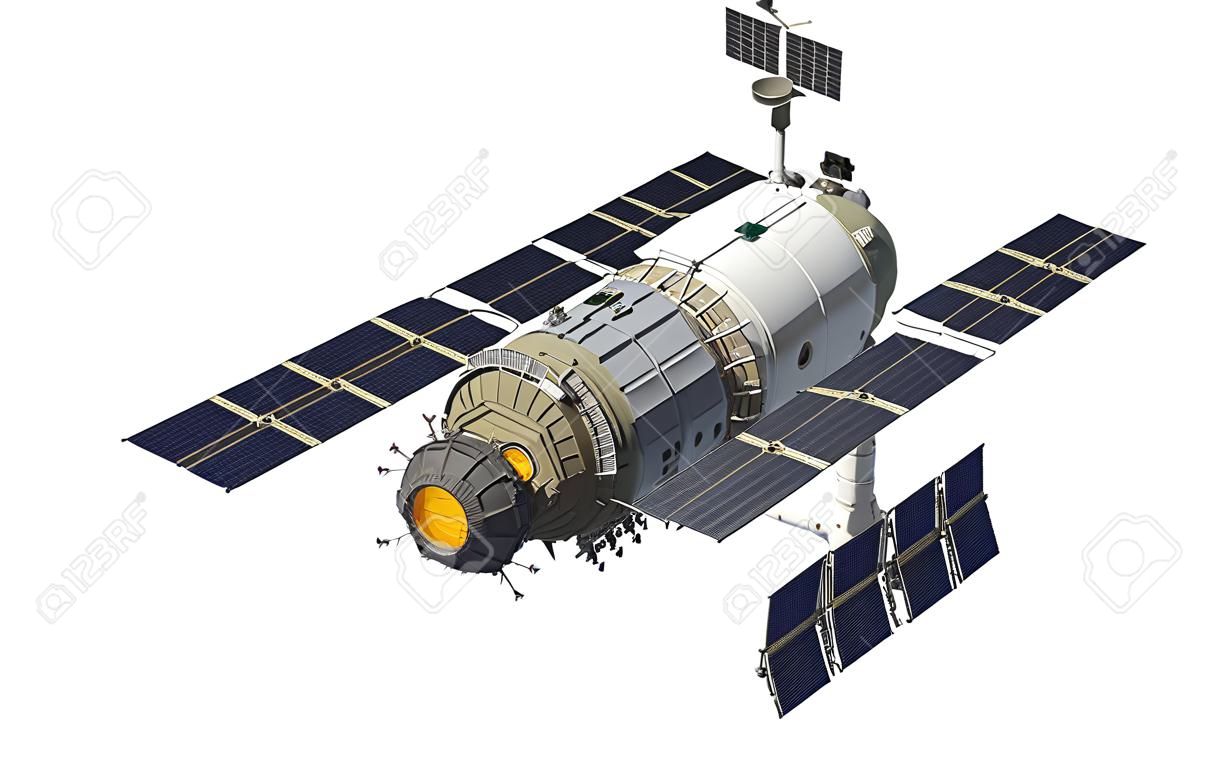 Uluslararası Uzay İstasyonu. Modül "Zvezda". 3D Model.