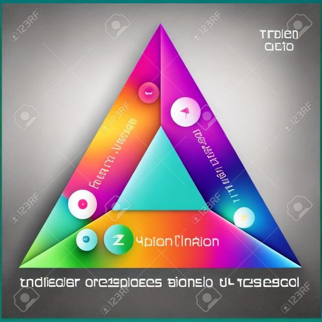 三角形信息圖表選項旗幟，五顏六色的演示模板