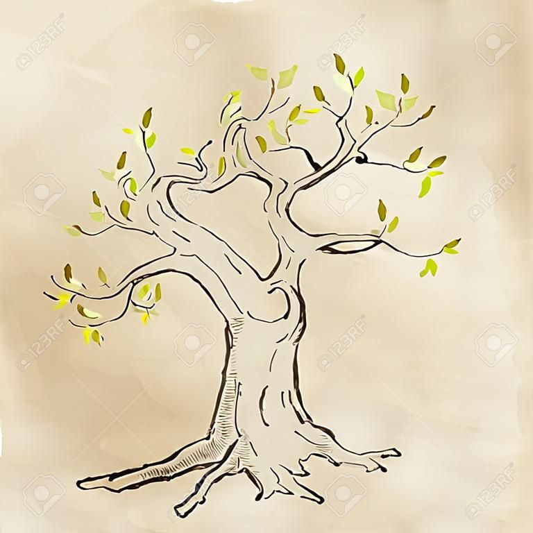 RÄ™ka wektor wyciÄ…gnÄ…Ä‡ drzewo