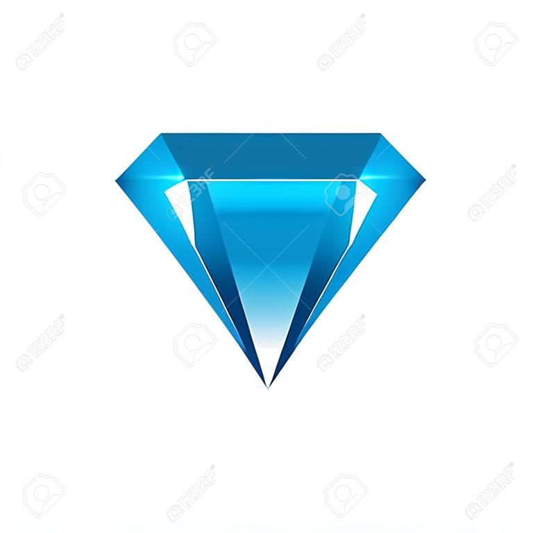 Diamante Icona Vettore, Icona Diamante Eps10, Icona Diamante Web, Design Logo Diamante, Design Diamante, Logo Cristallo Diamante, Colore Vettore Diamante Blu, Vettore Colore Immagine Diamante, Blu Diamante