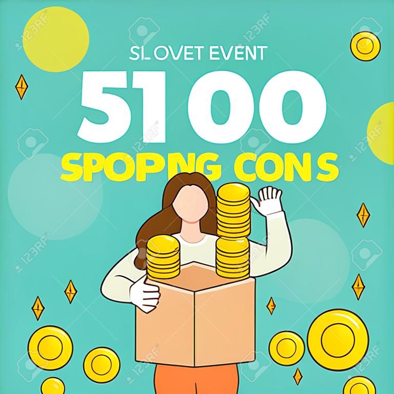Web banner illustration for shopping sale event. vector illustration.