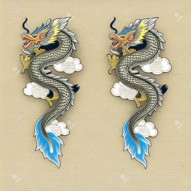 Illustrazione della tradizionale illustrazione drago cinese