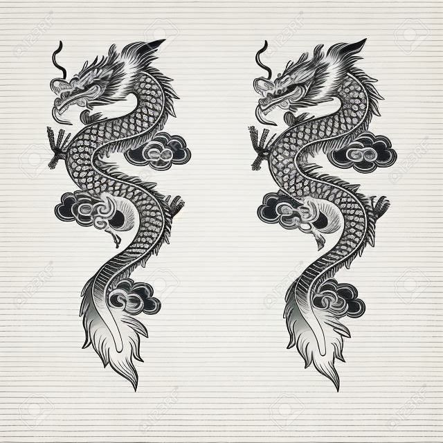 Ilustracja tradycyjnego chińskiego smoka ilustracji