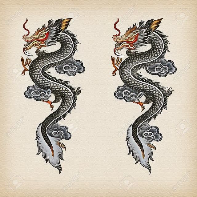 Illustration de l'illustration du dragon chinois traditionnel