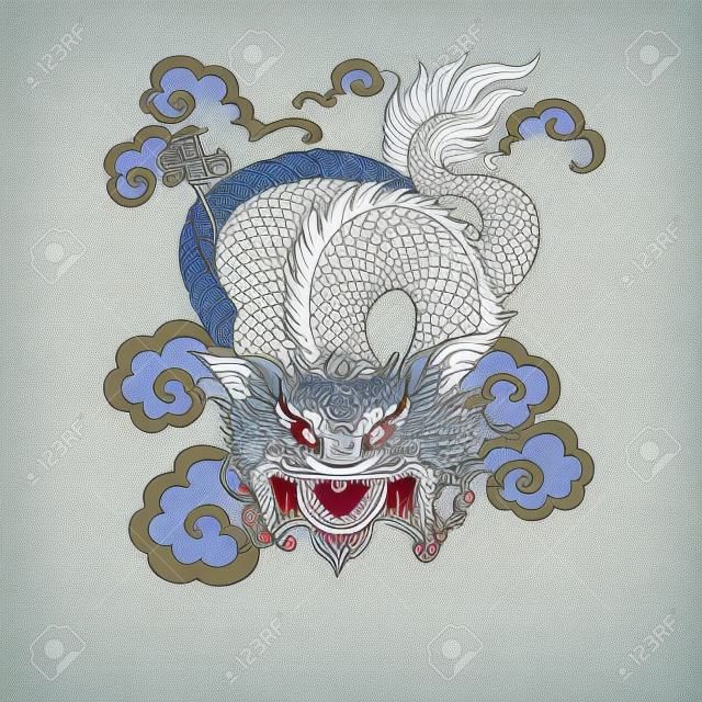 Ilustración de la tradicional chino ilustración vectorial Dragón