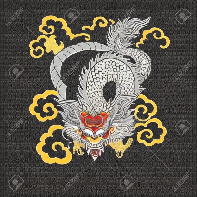 Ilustración de la tradicional chino ilustración vectorial Dragón