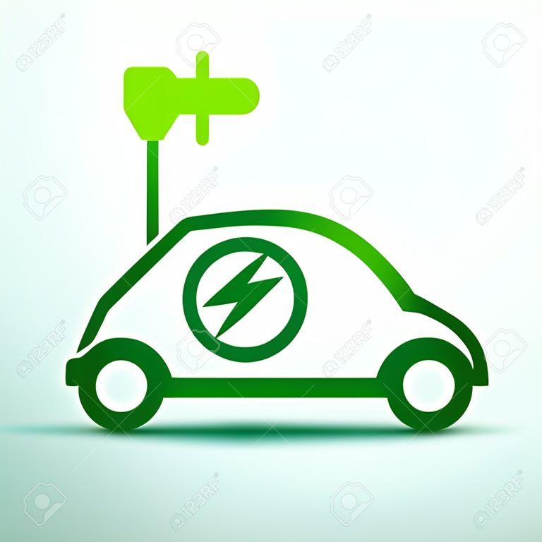 Elektrische auto concept groene aandrijving symbool,vector illustratie