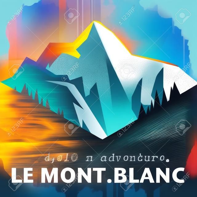 Abstract background with the Mont Blanc, highest mountain in the Alps