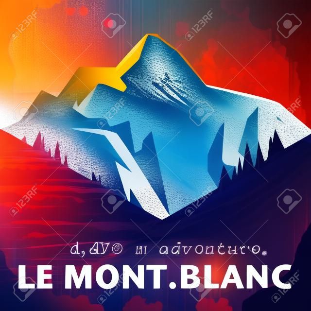 Abstract background with the Mont Blanc, highest mountain in the Alps